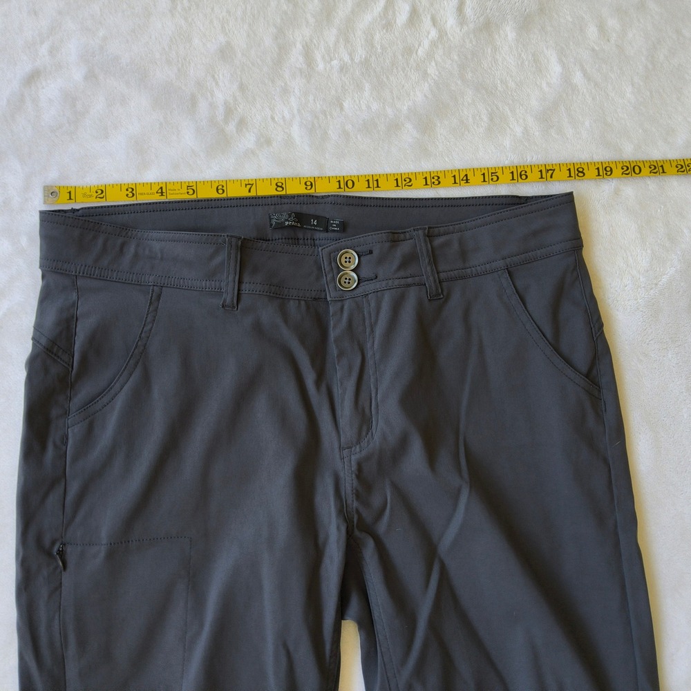 Prana Halle Pants Women 14 Gray Roll Up Straight Leg Hiking Outdoor Stretch Zion - Picture 5 of 11
